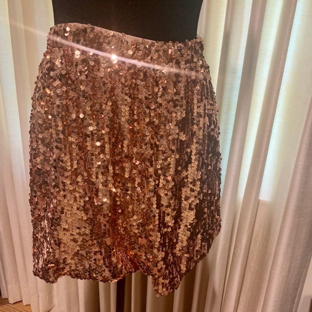 Q Mack Bronze Sequined Skirt